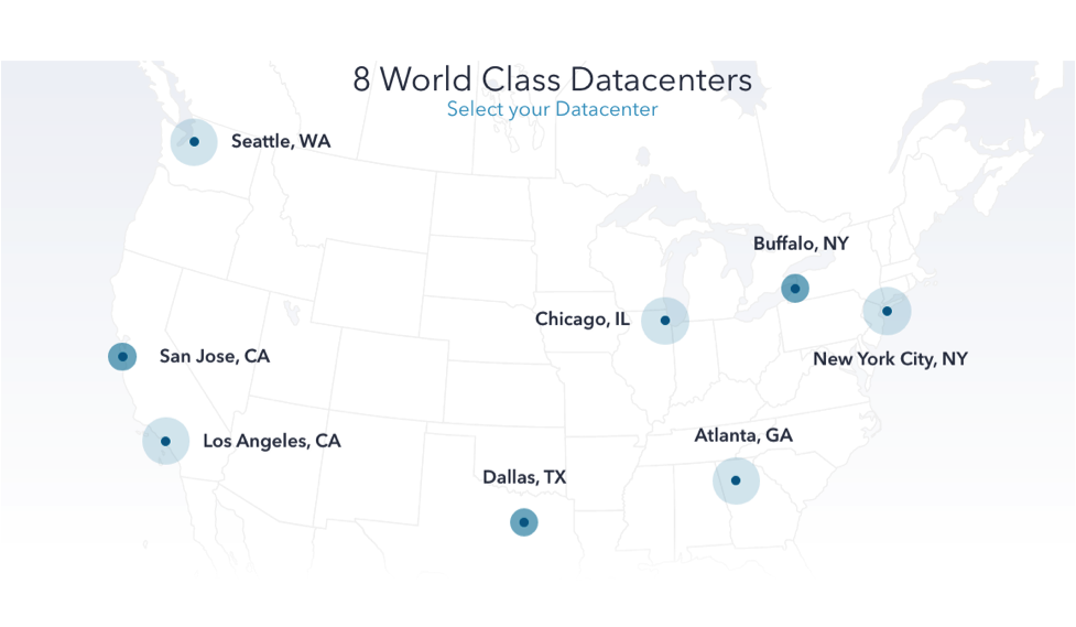 ColoCrossing’s Eight Data Center Locations are shown above
