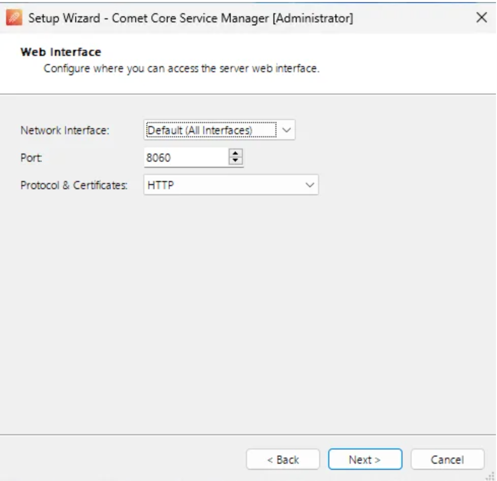 Web Interface Screenshot